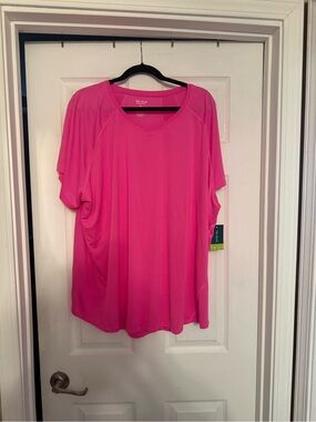 tek gear Women's Short Sleeve V-Neck Active Top in Hot Pink